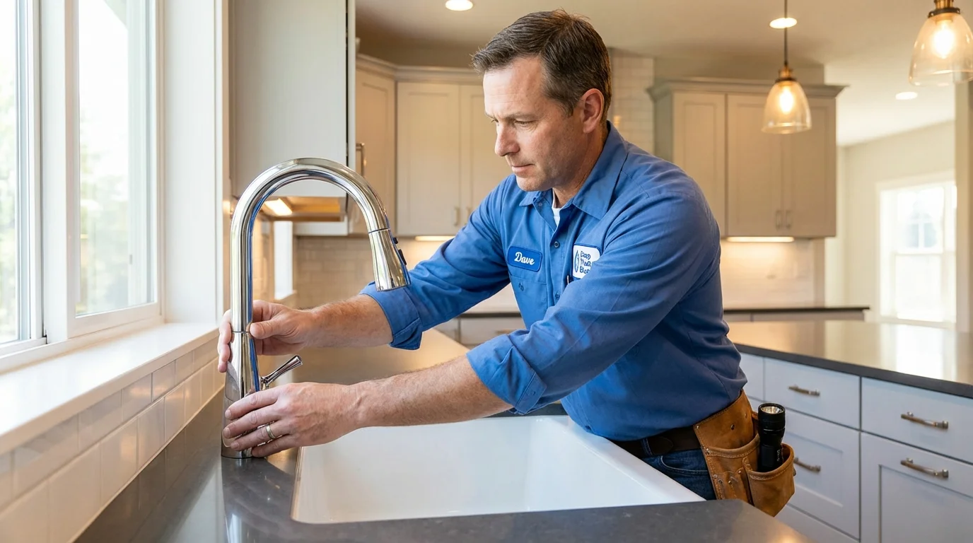 Kitchen faucet installation by Johns Plumbing LLC in Euclid